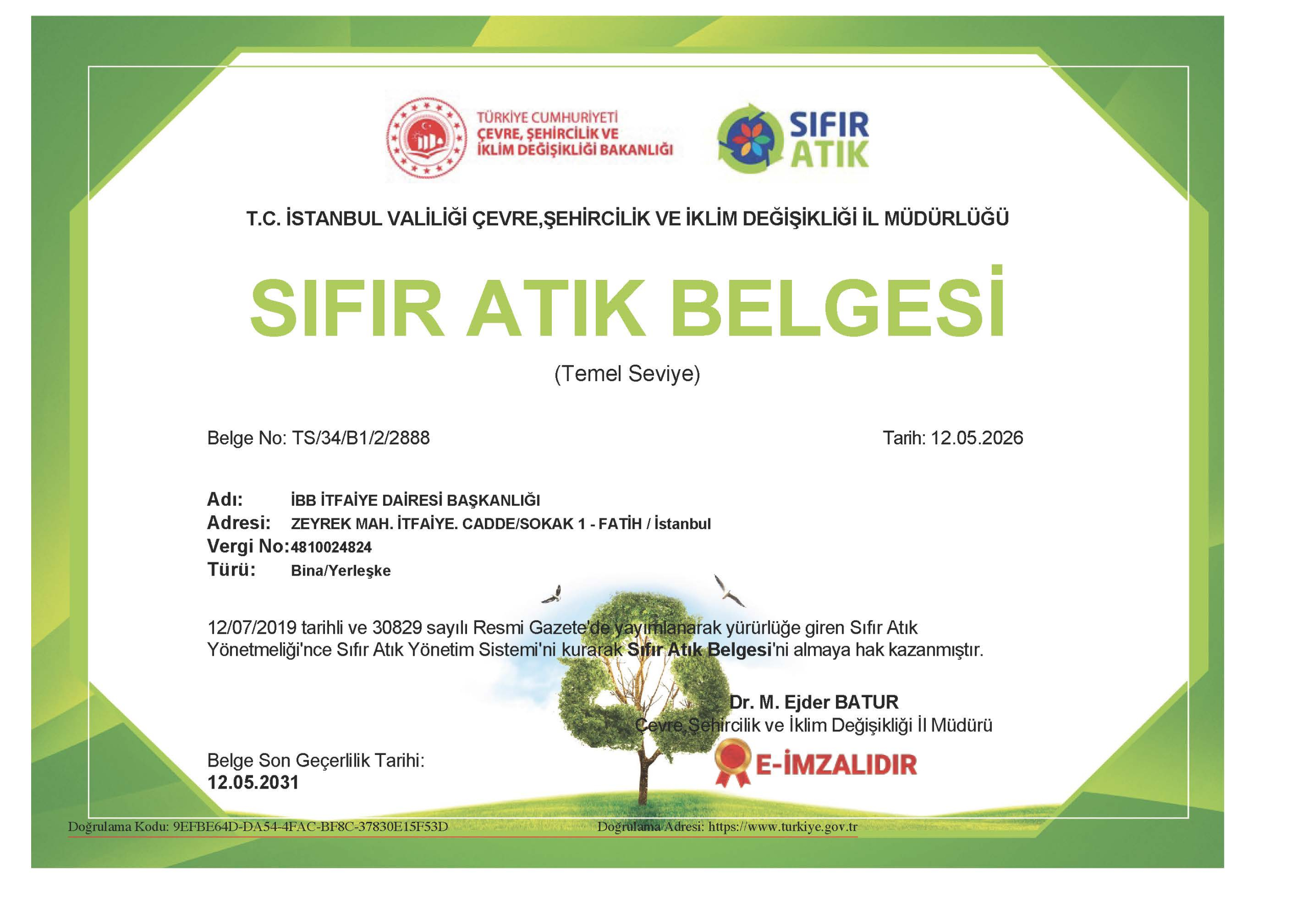 Sıfır Atık Belgelerimiz