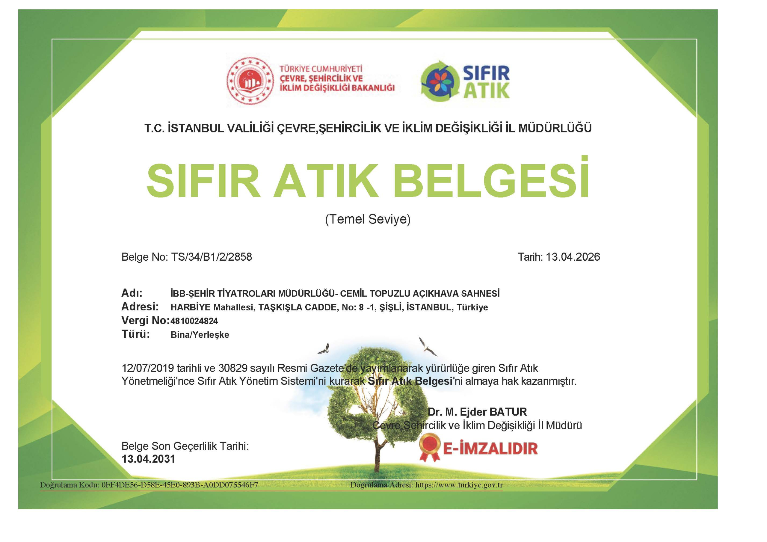 Sıfır Atık Belgelerimiz